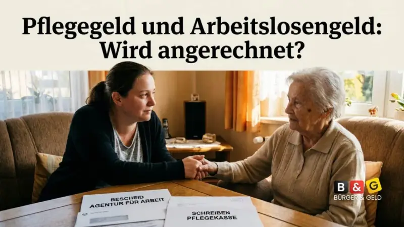 Eine junge Frau hält die Hand einer älteren Dame. Auf dem Tisch liegen Dokumente. Darf ich arbeiten, wenn ich Pflegegeld bekomme?